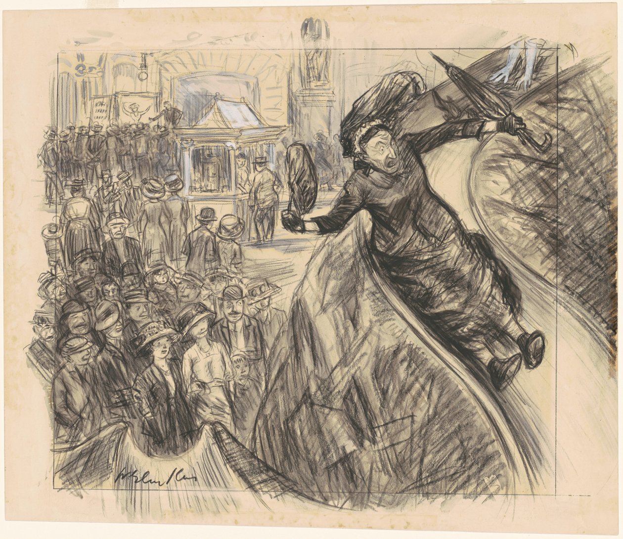 Ten tam jsem spadl rychleji než Empire State Express od William Glackens