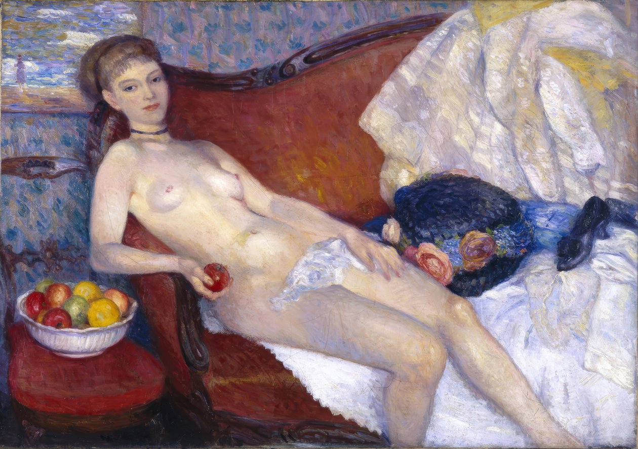 Ženský akt s jablkem od William Glackens