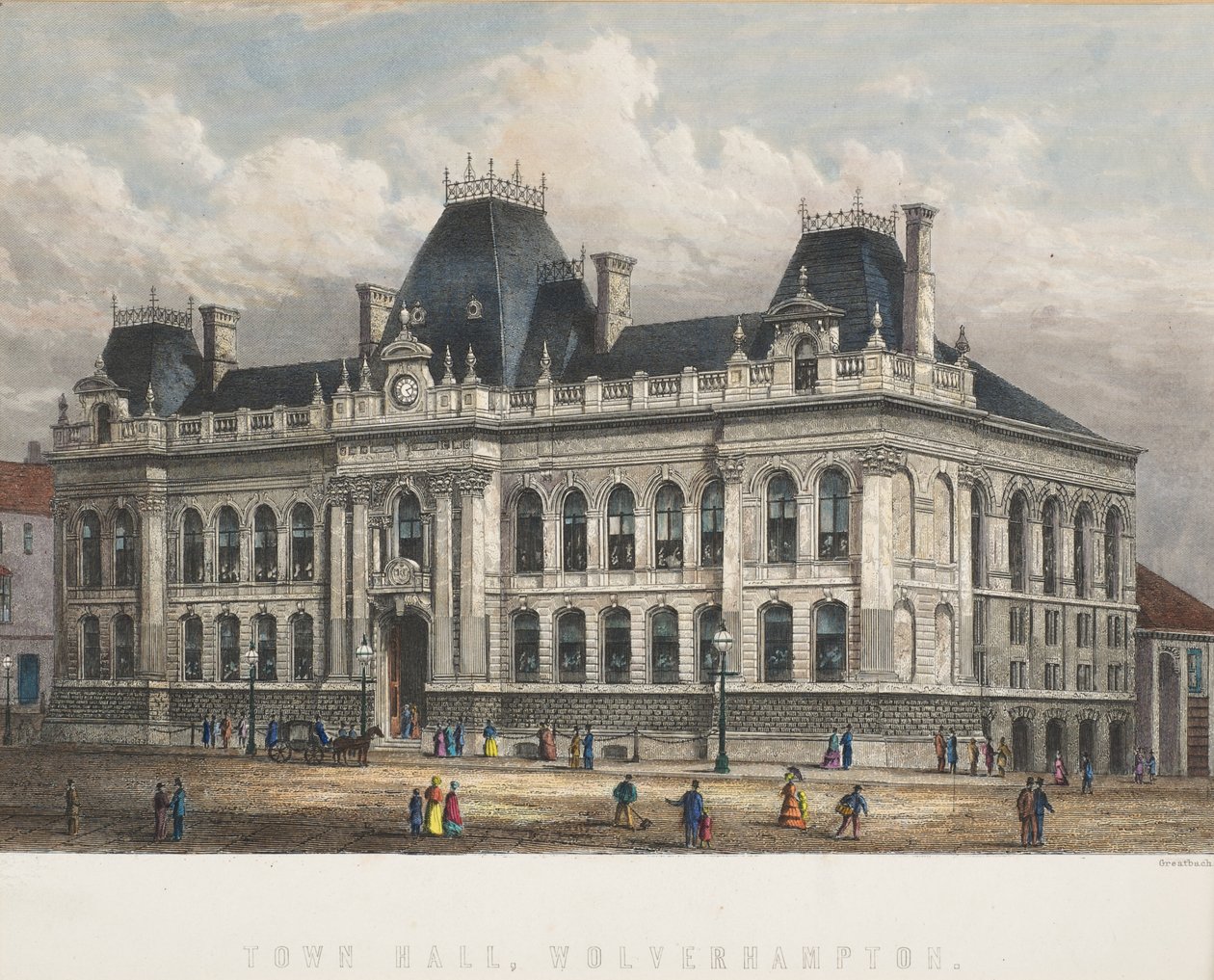 Radnice, Wolverhampton, kolem roku 1871 od William Greatbach
