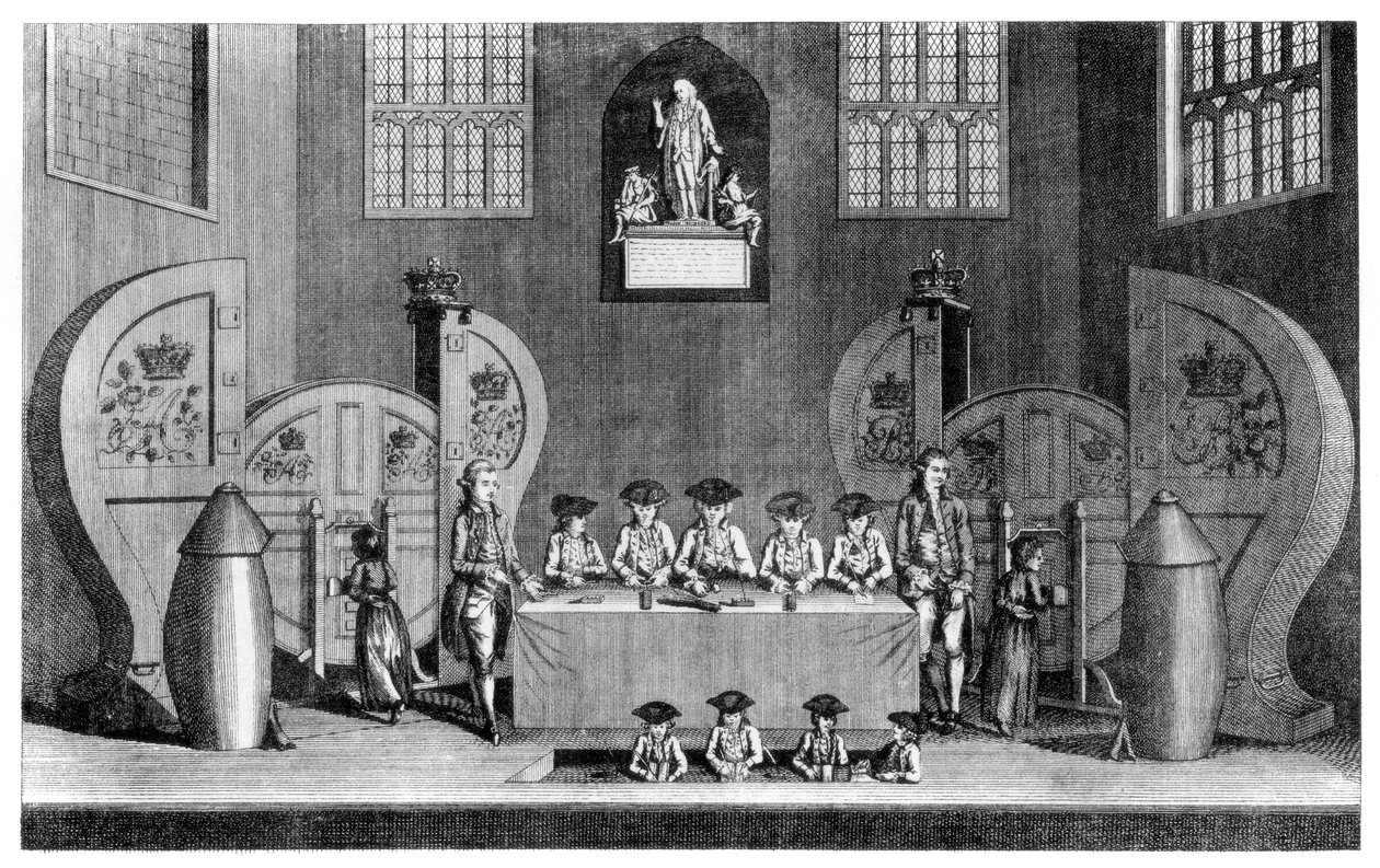 Drawing the State Lottery v Guildhall, City of London, 1763 1886. od William Griggs