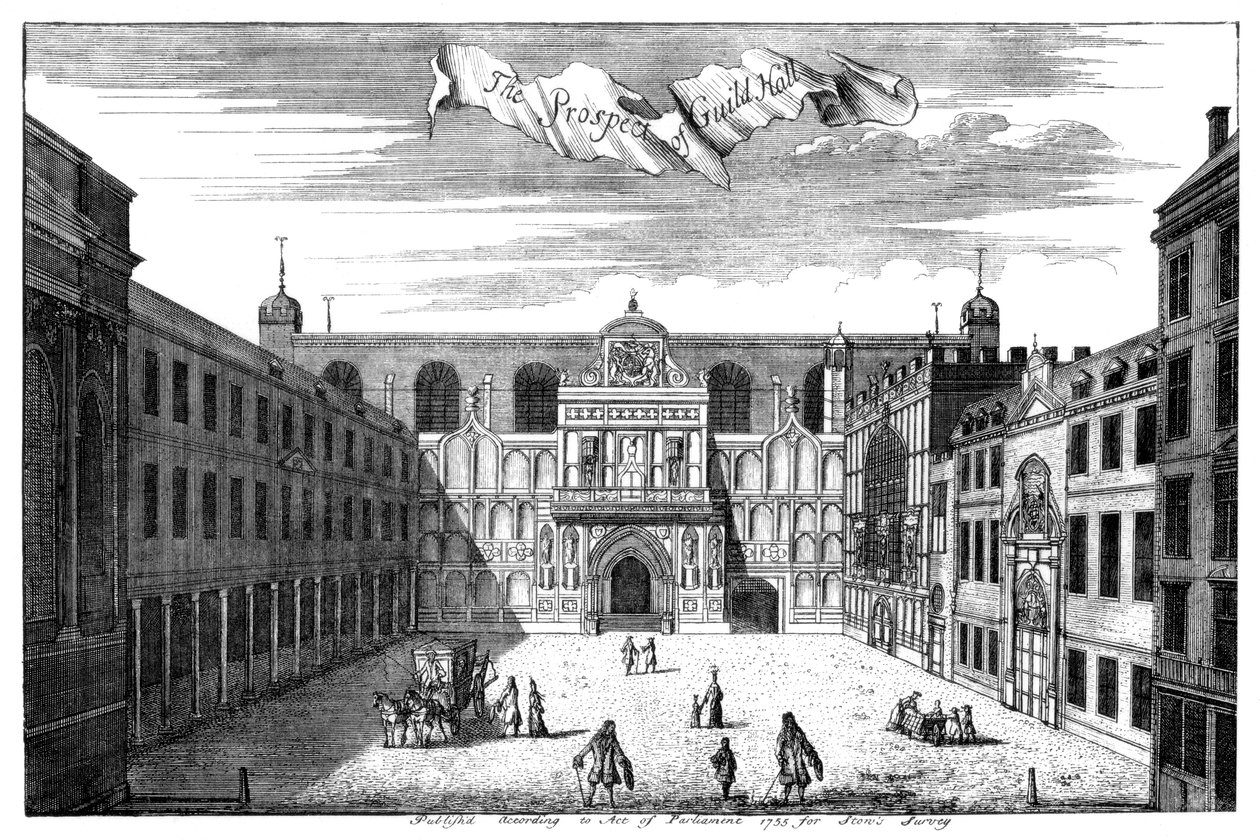 Prospect of Guildhall, City of London, 1755 1886. od William Griggs