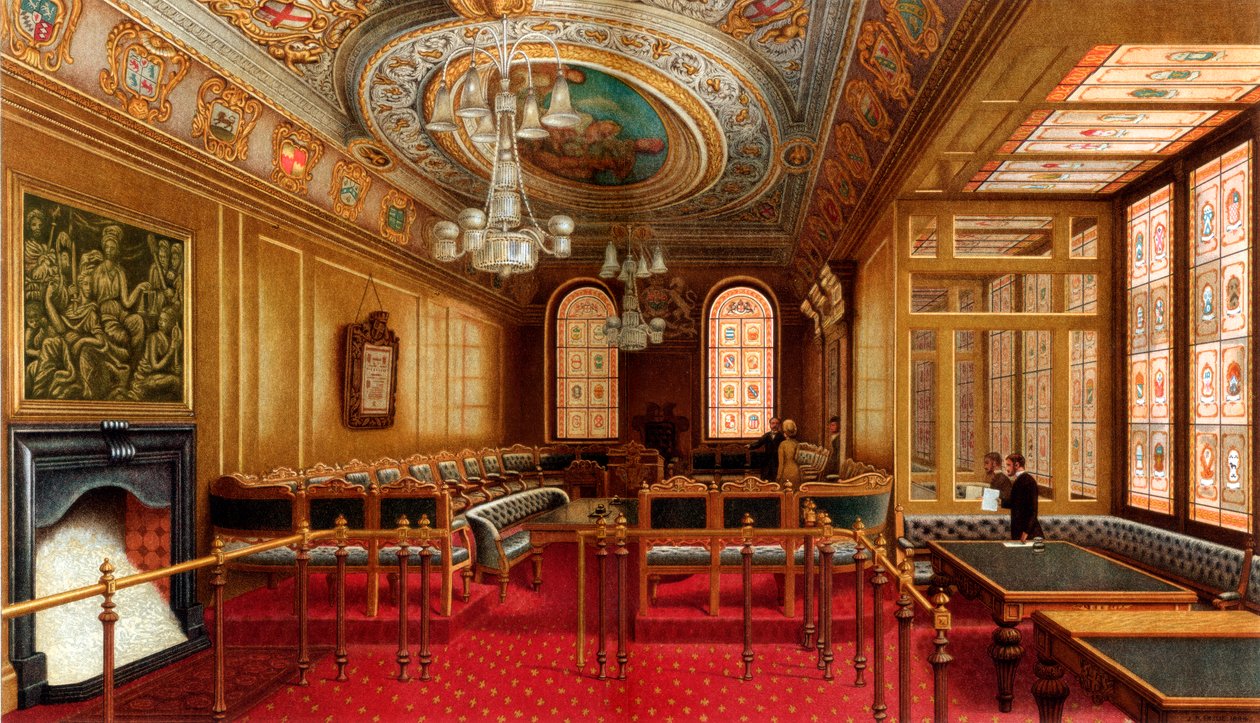 Soudní síň Aldermens, Guildhall, City of London, 1886. od William Griggs
