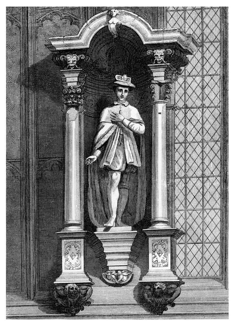 Socha Edwarda VI, z přední části Guildhall Chapel, City of London, 1886. od William Griggs