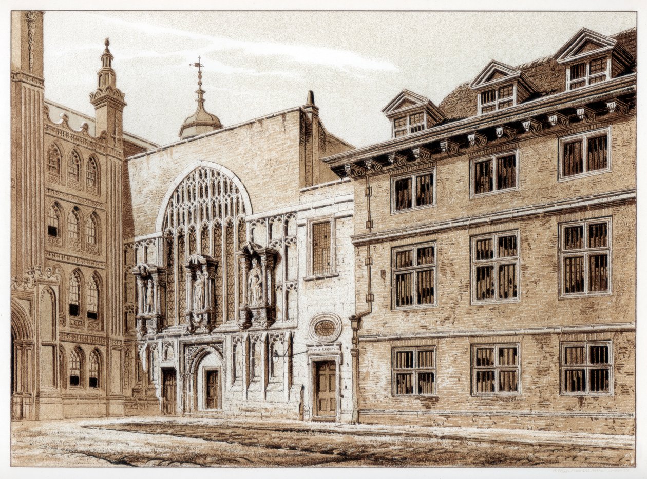 Západní fronta Guildhall Chapel, City of London, 1886 od William Griggs