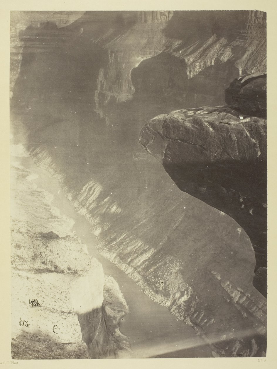 Pohled na jih do Grand Cañonu, řeka Colorado, Sheavwitz Crossing od William H. Bell