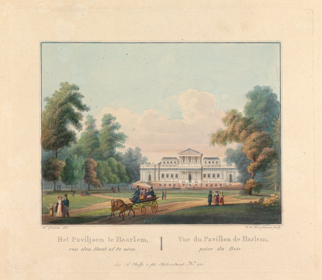 Welgelegen: Pohled na Pavillon de Harlem pořízený z Bois od William H. Hoogkamer