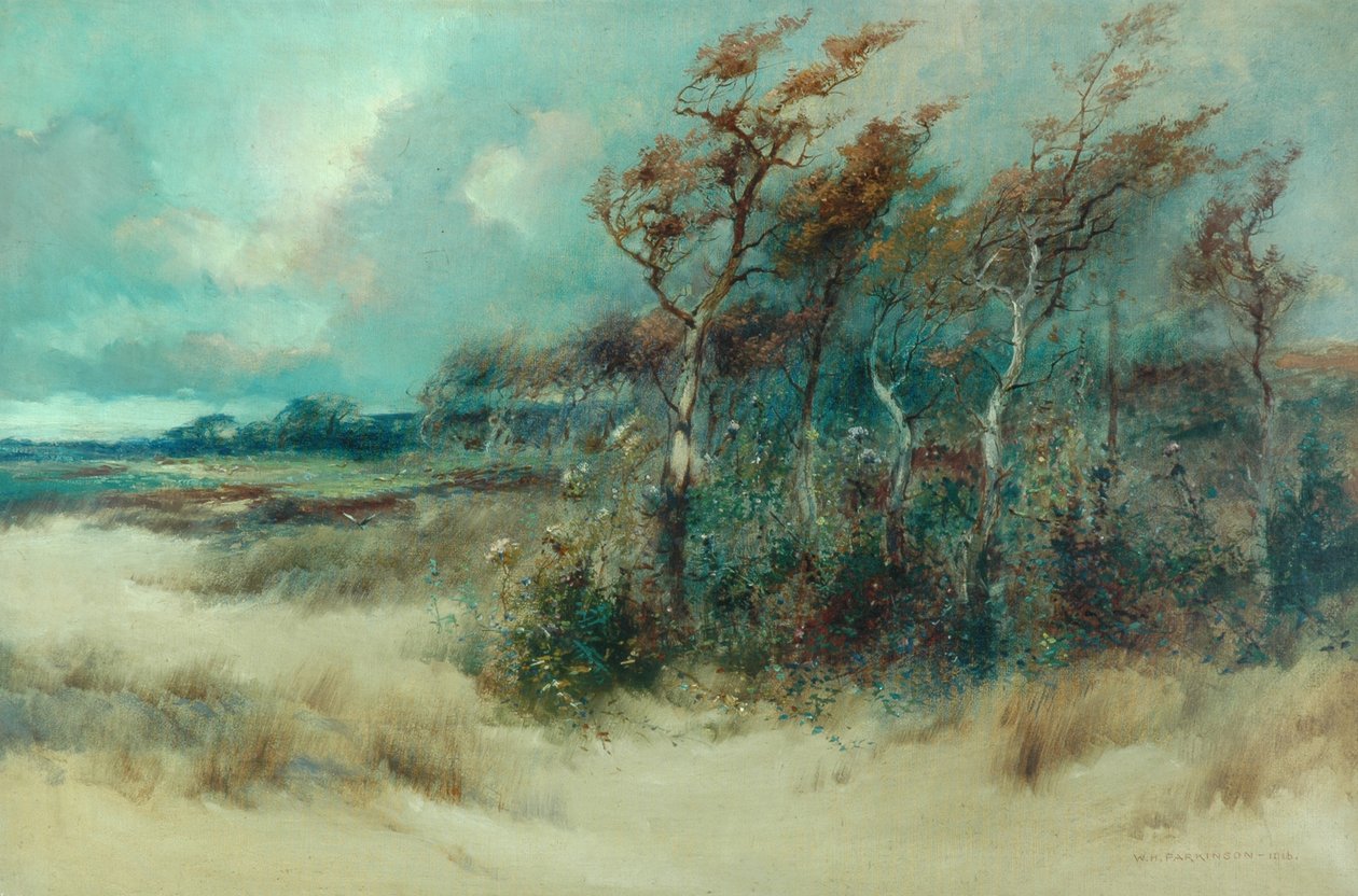 Stromy v Sandy Lane, Heysham, 1916 od William H. Parkinson