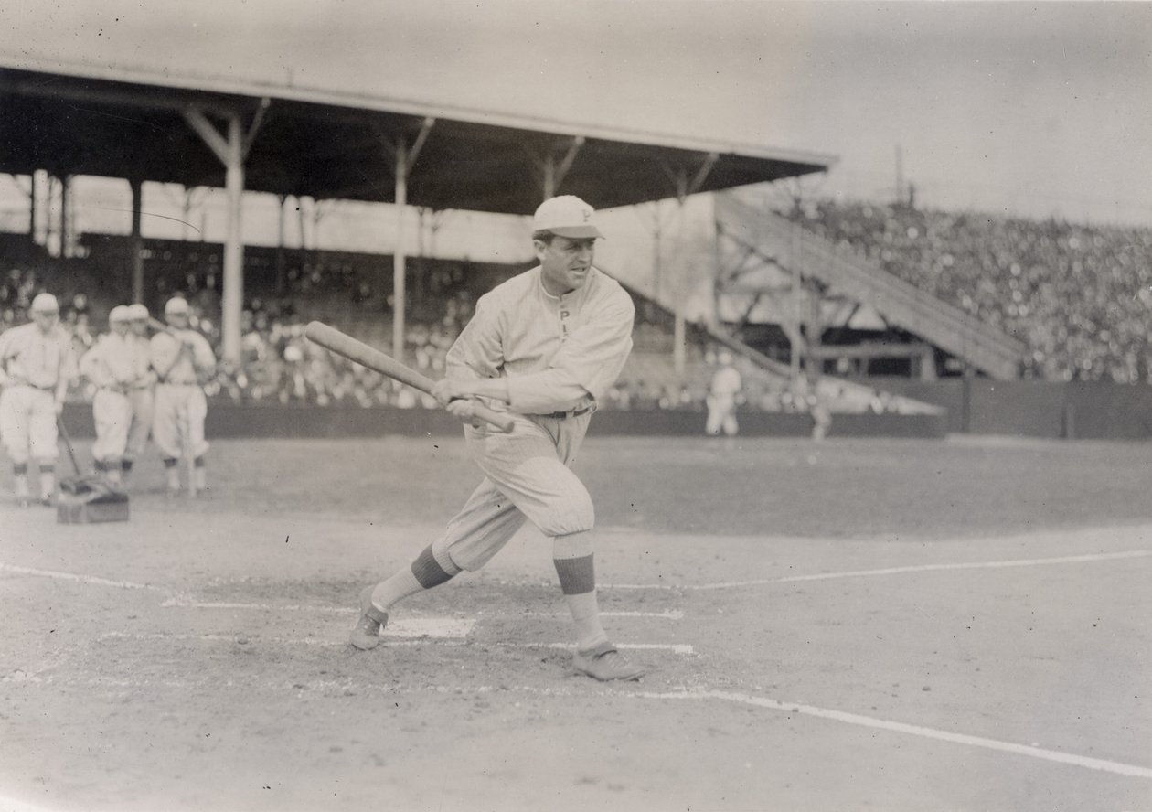 Mike Donlin, outfielder Pittsburgh Pirates, cvičný švih od William H. Trefts Jr.