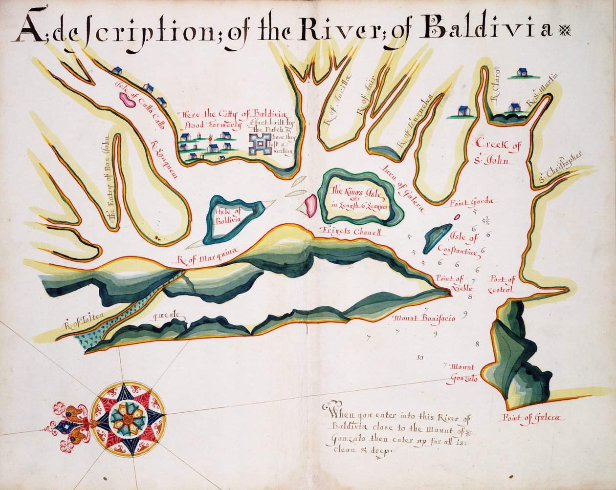 "Popis řeky Baldivia od William Hack