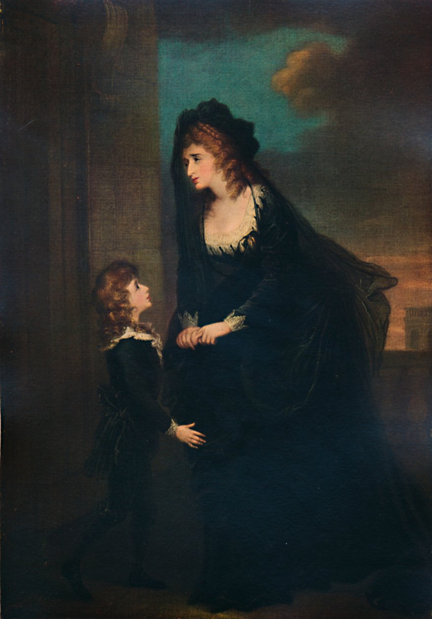 Paní Siddonsová a její syn v tragédii Isabelly, 1784, 1935 od William Hamilton