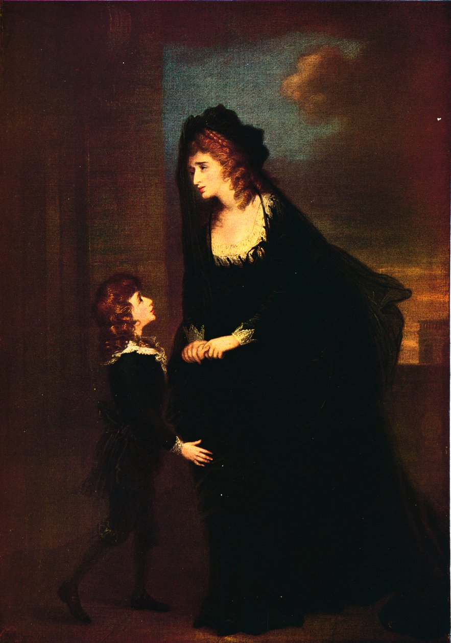 Paní Siddonsová a její syn v tragédii Isabelly, 1784 od William Hamilton