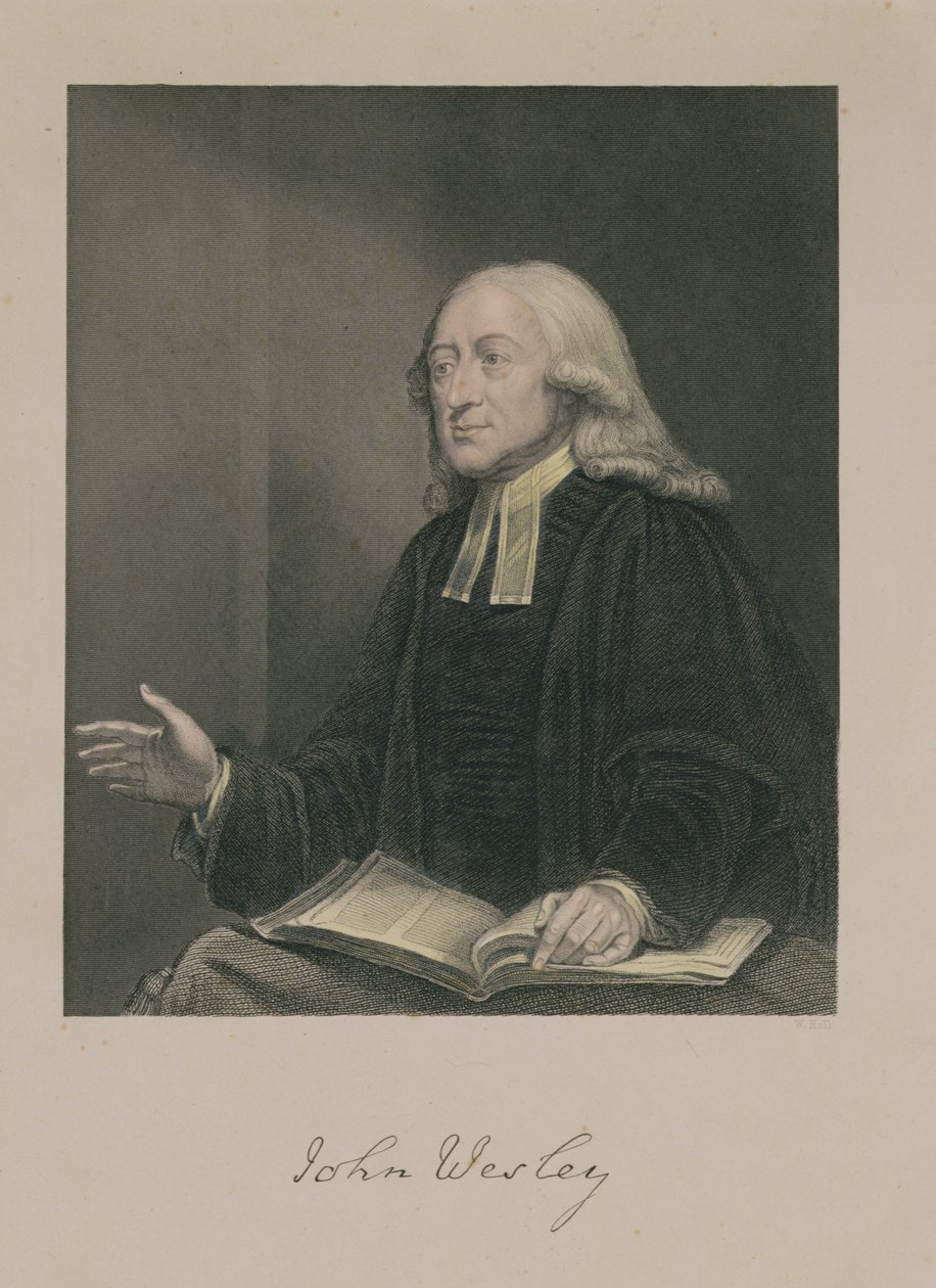 Portrét Johna Wesleyho (1703-91) vyrytý Williamem Hollem (1807-71) hospoda. od A. Fullarton und Co. od William Hamilton