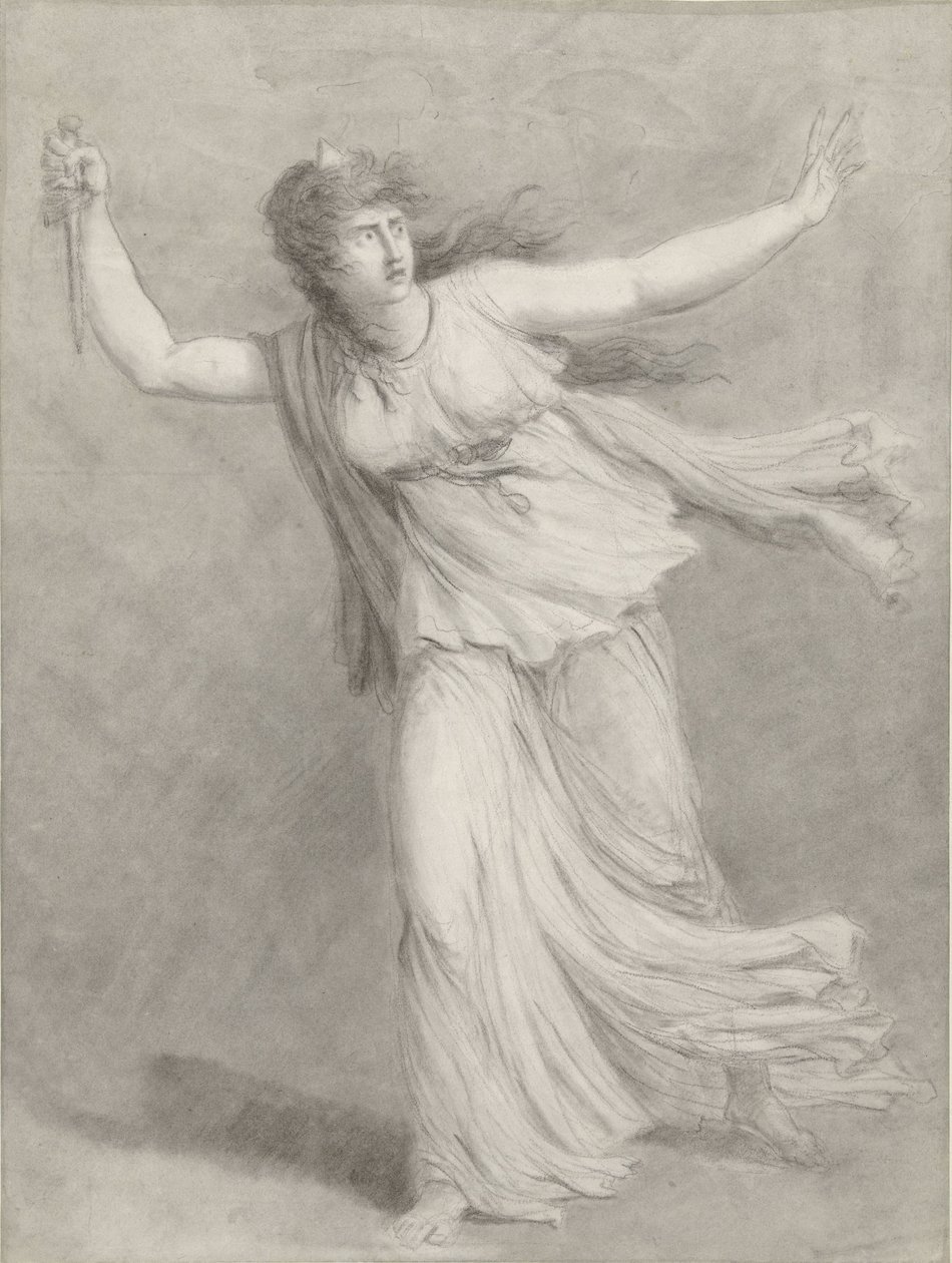 Herečka Sarah Siddons v roli Euphrasie od William Hamilton