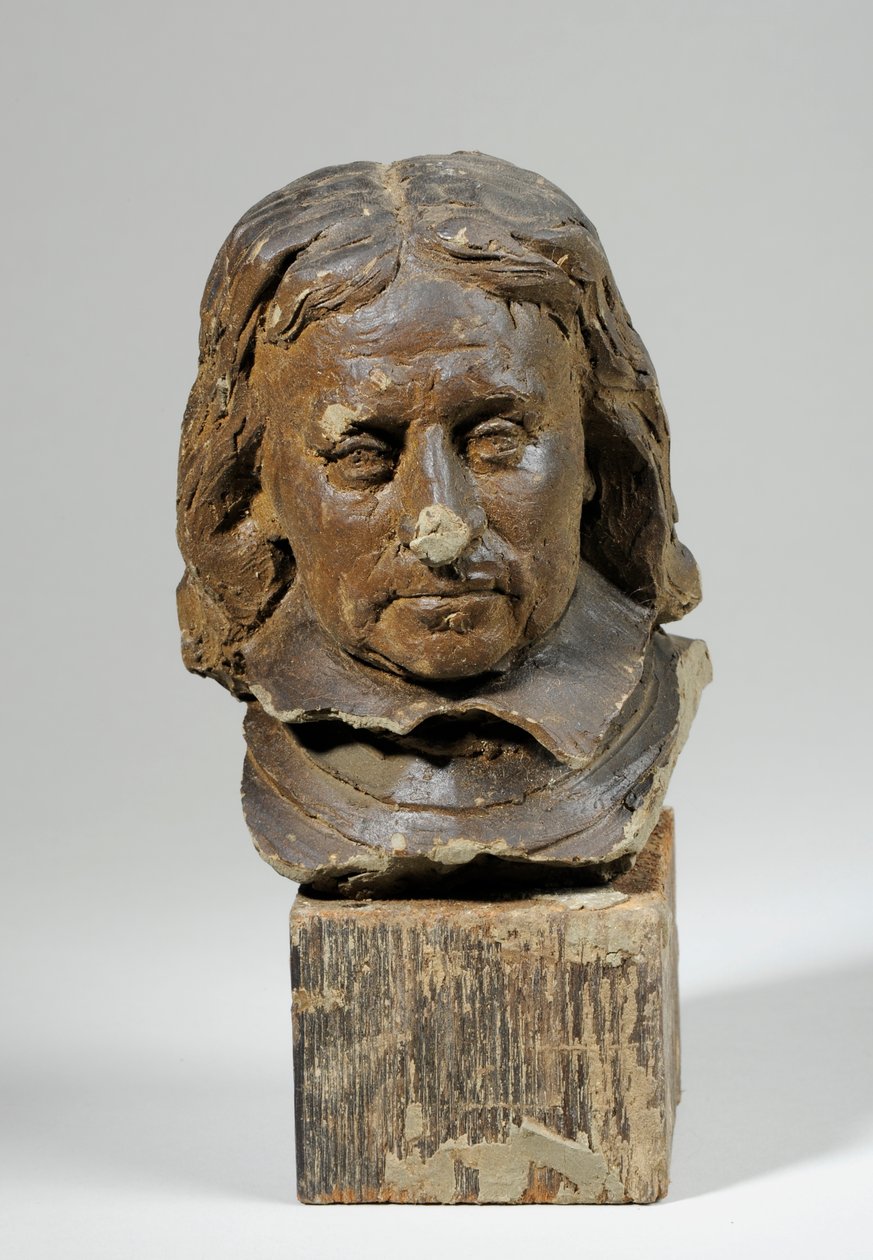 Portrét Olivera Cromwella (vosk a dřevo) (viz také 440364) od William Hamo Thornycroft