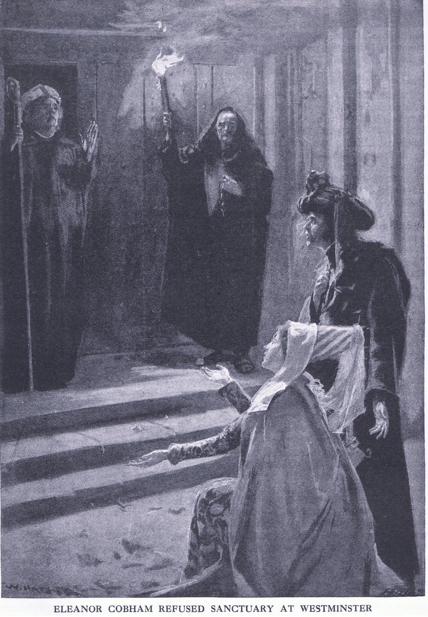 Eleanor Cobhamová odmítla útočiště ve Westminsteru, z knihy Cassells History of the British People vydané společností Waverley Book Company Limited, cca 1940. od William Hatherell