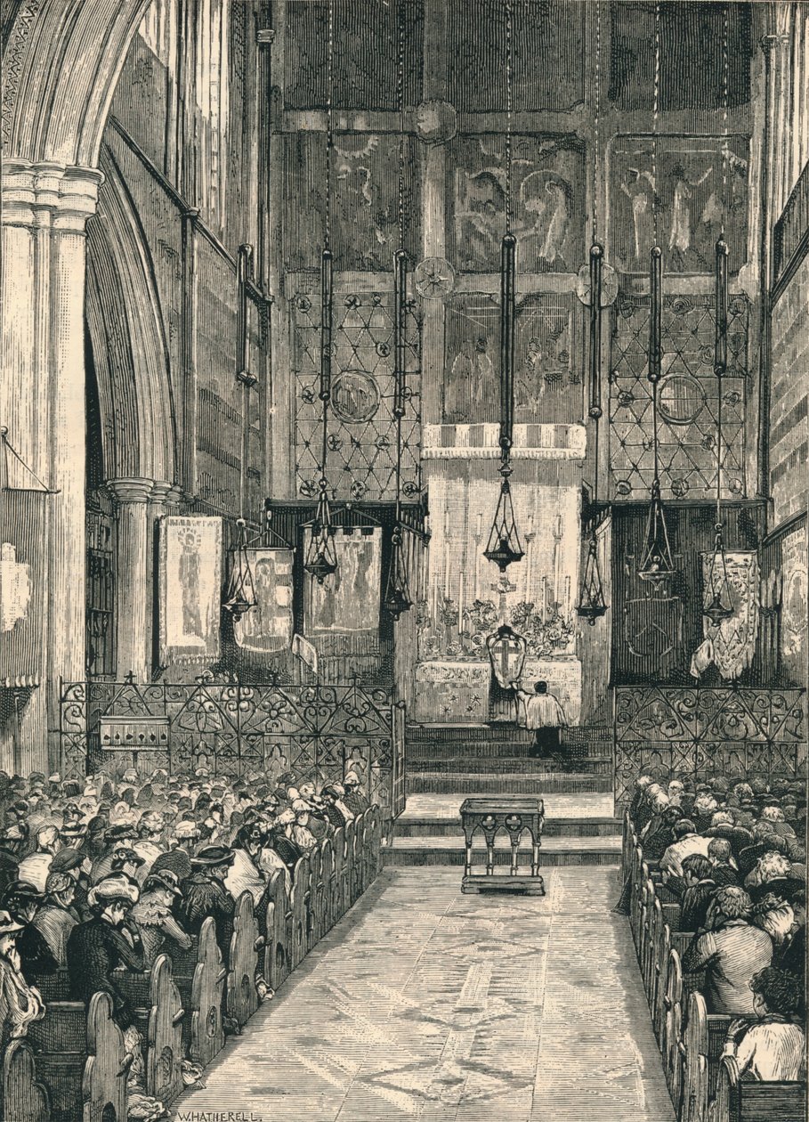Interiér kostela St. Albans, Holborn, konec 19. století. od William Hatherell