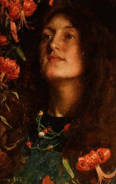 Portrét Emily Hatherell, umělcovy manželky od William Hatherell