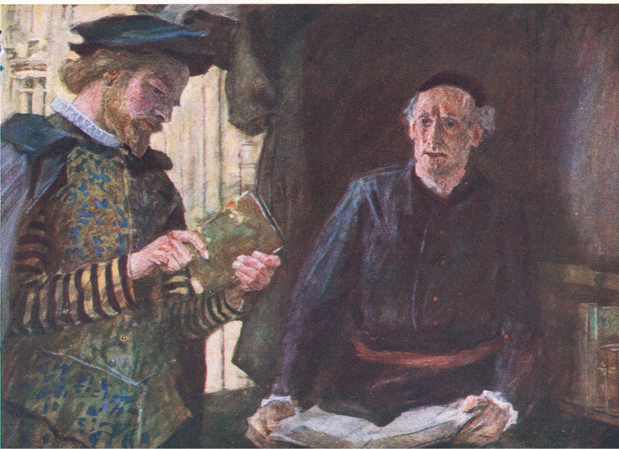 Shakespeare kupuje svazek v knihkupectví, z My Magazine, pub.1922 od William Hatherell