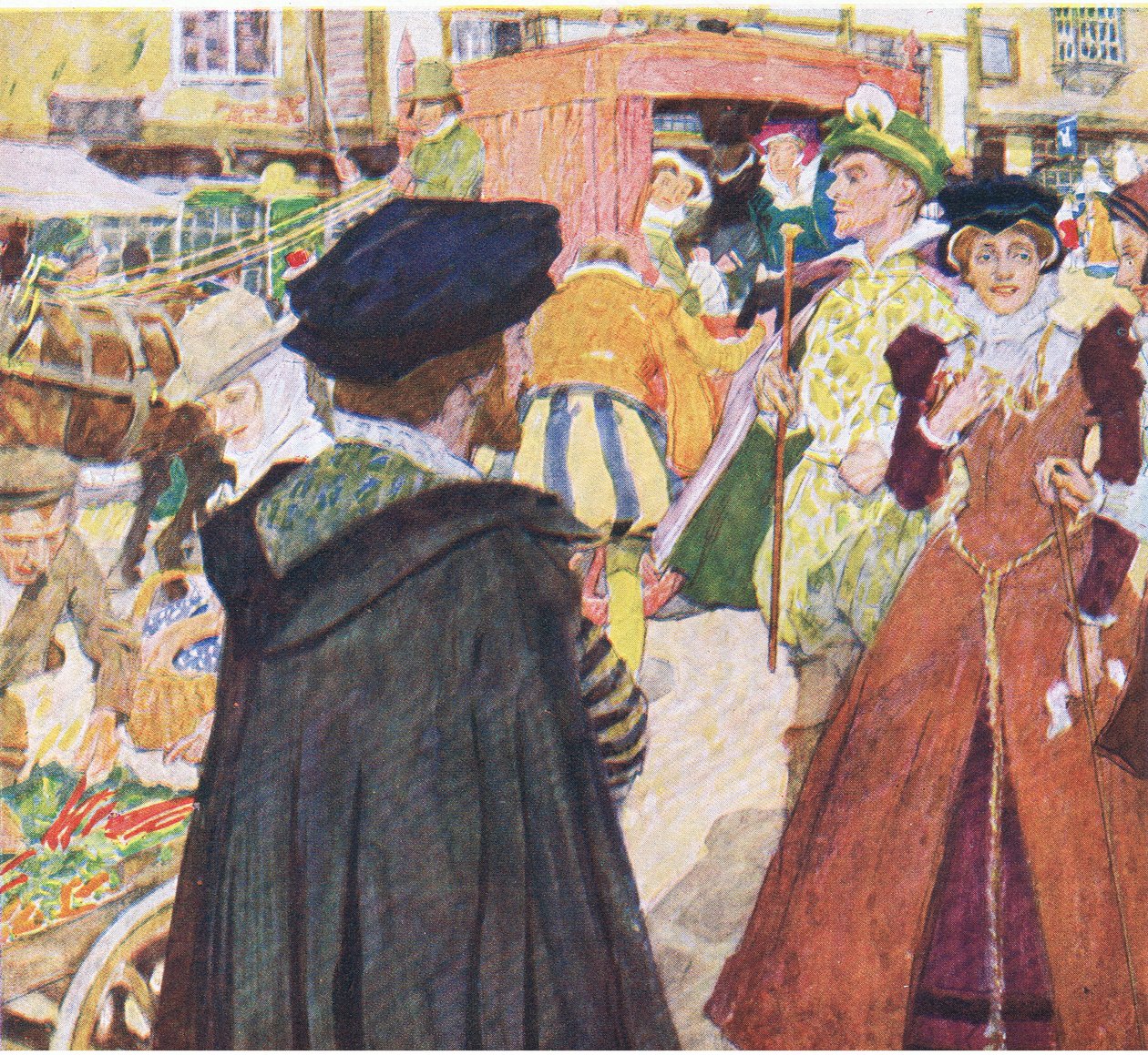 Shakespeare si všímá pošetilé módy feťáků na Ludgate Hill z My Magazine, pub. 1922 od William Hatherell