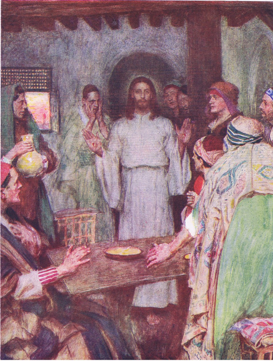 Pak přišel Ježíš a stál uprostřed, z Biblického příběhu vydaného nakladatelstvím Hodder & Stoughton, kolem roku 1930 od William Hatherell