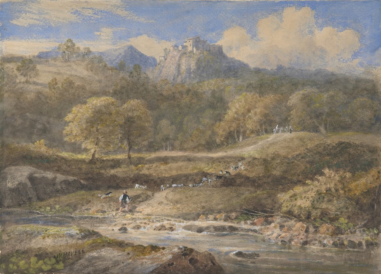 Licence, poblíž Říma: Horaceova vila, ca. 1828-29. od William Havell