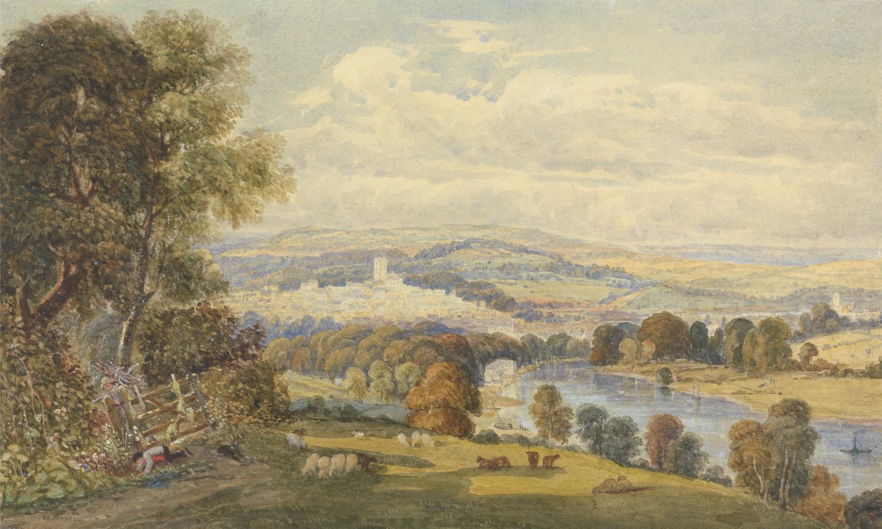 Pohled na Totnes, Devon od William Havell