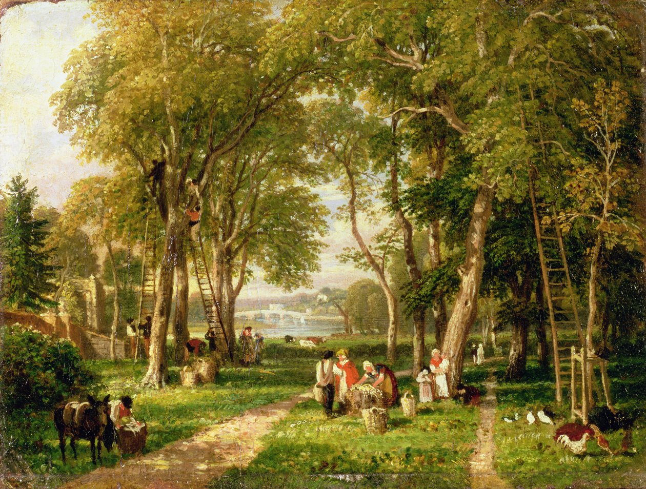 Walnut Gathering v Petershamu, poblíž Richmond Bridge od William Havell