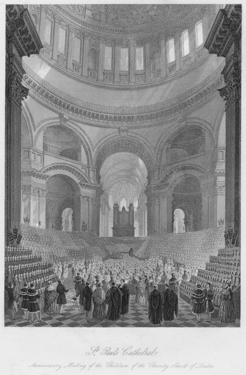 Katedrála svatého Pavla. Výroční setkání dětí charitativních škol Londýna, c1841 od William Haydon Fuge