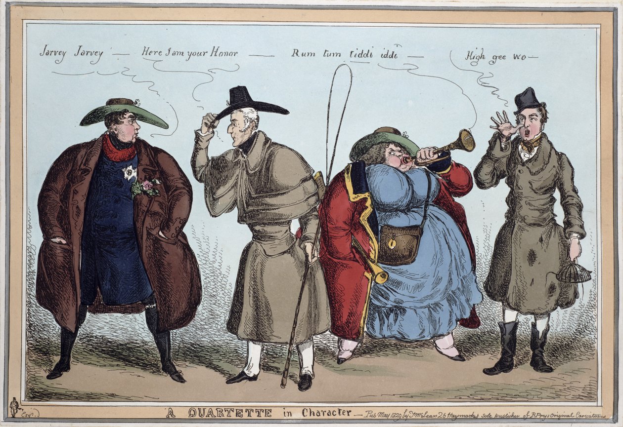 "Charakterní kvarteto": , Wellington, lady Conynhamová, Robert Peel, květen 1829. od William Heath