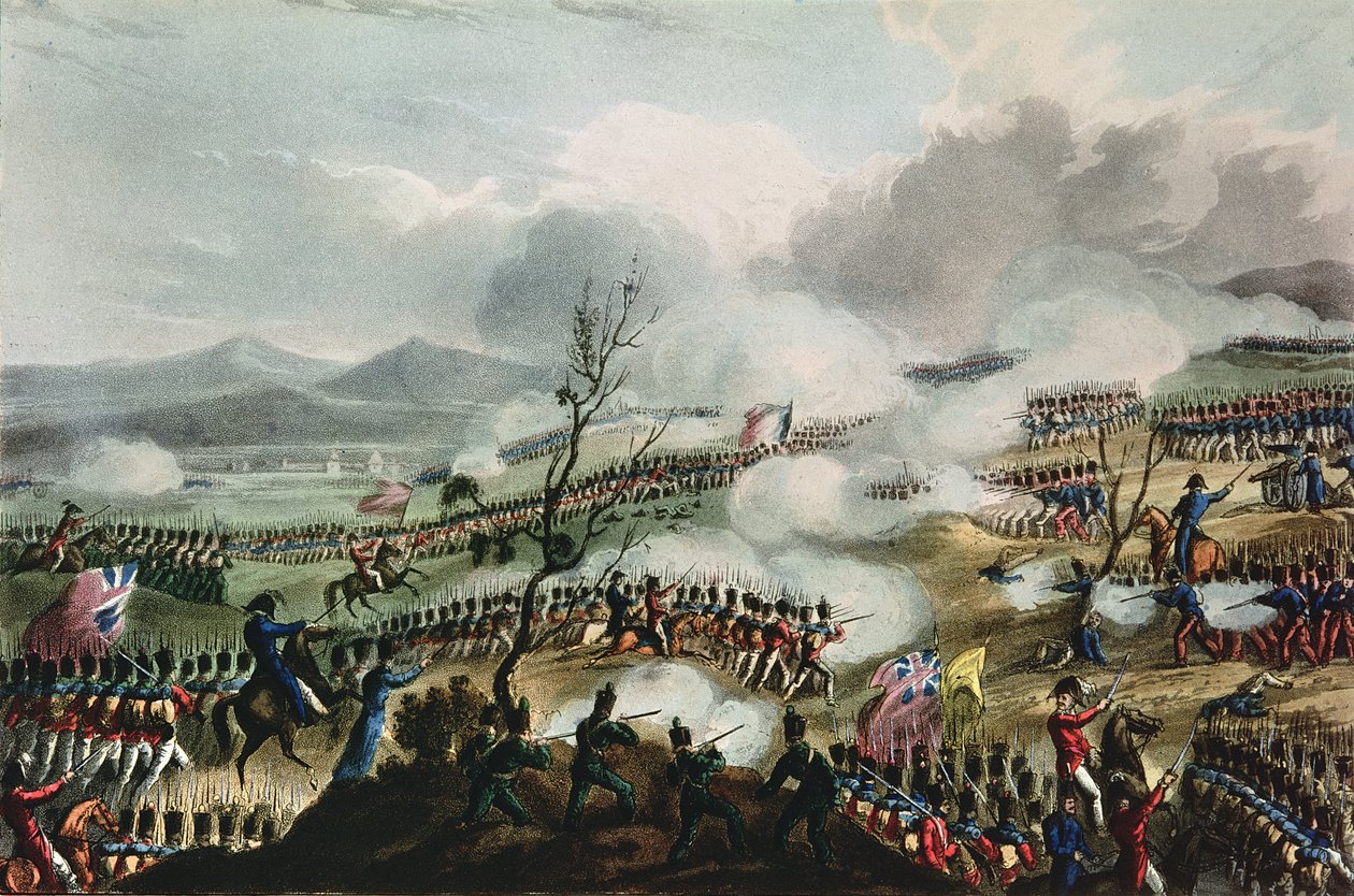 Bitva u Nivelle, 10. listopadu, 1813, vyryl Thomas Sutherland, 1813 od William Heath