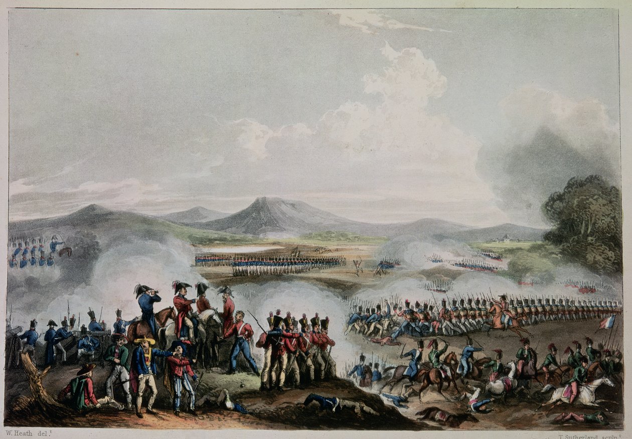 Bitva u Talavery, 28. července 1809, vyryl Thomas Sutherland (b.c.1785) od William Heath