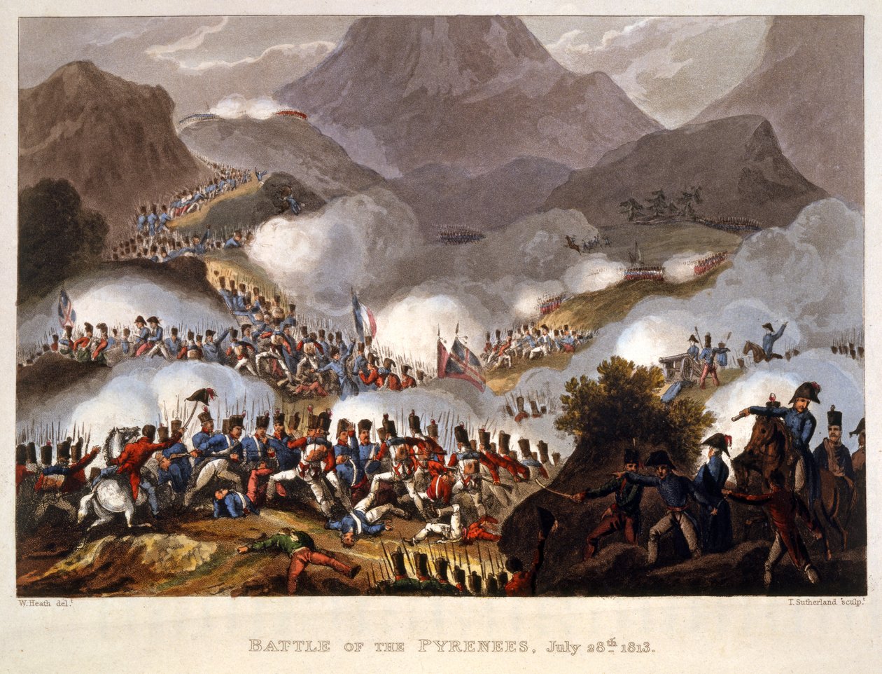 Bitva u Pyrenejí, 28. července 1813, hospoda. Londýn 1815 od William Heath