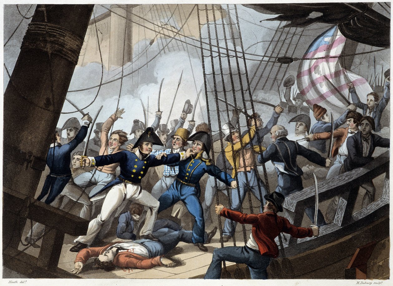Srážka amerického člunu Chesapeake od William Heath