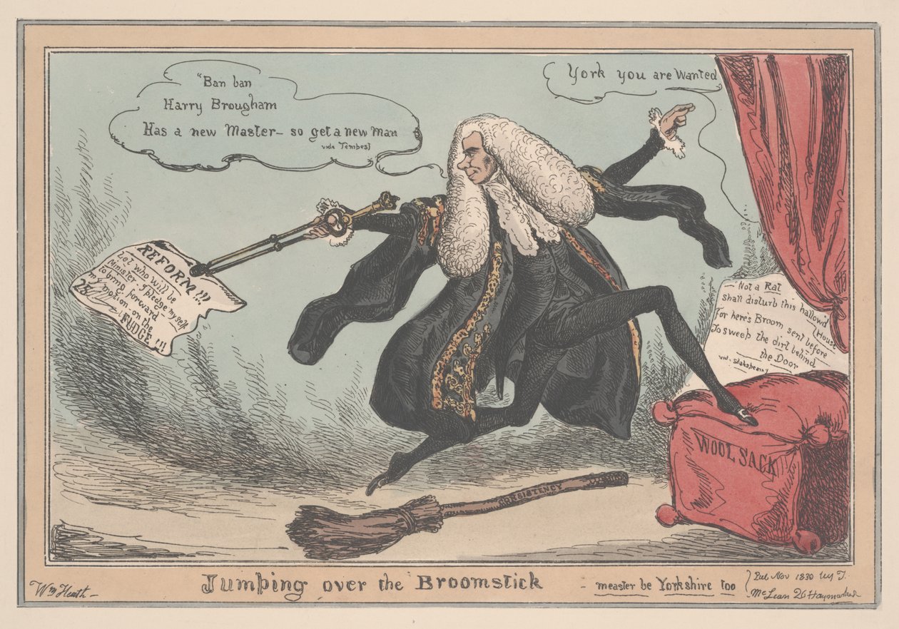 Skákání přes koště - Measter be Yorkshire taky, 1830 od William Heath