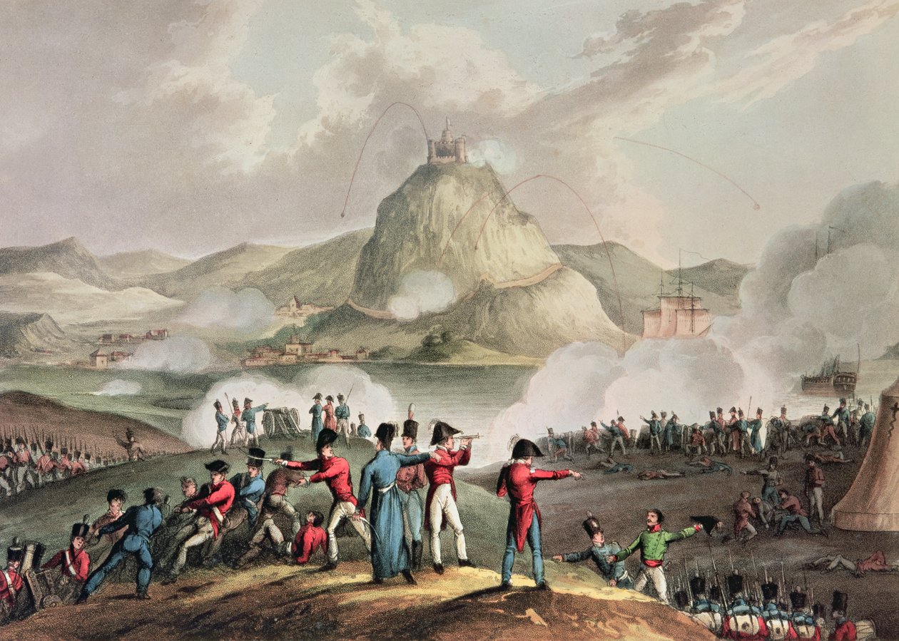 Siege of San Sebastian, červenec 1813, vyryl Thomas Sutherland (b.c.1785) od William Heath