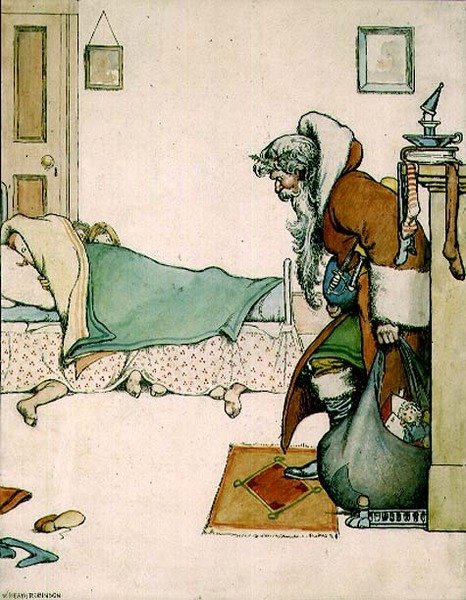 Očekávání aneb proč Santa Claus změnil názor I, z „Dětské vánoční pokladnice věcí nových a starých“ od William Heath Robinson