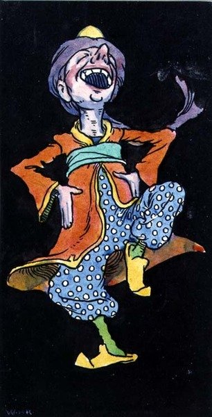 Smějící se muž v tureckém kostýmu (akvarel na papíře) od William Heath Robinson