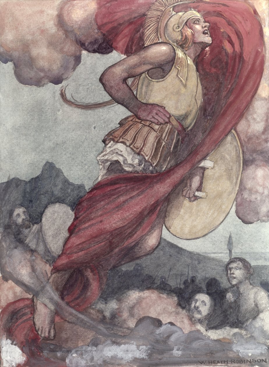 Mars Wounded by Diomed se vrací na Olymp od William Heath Robinson