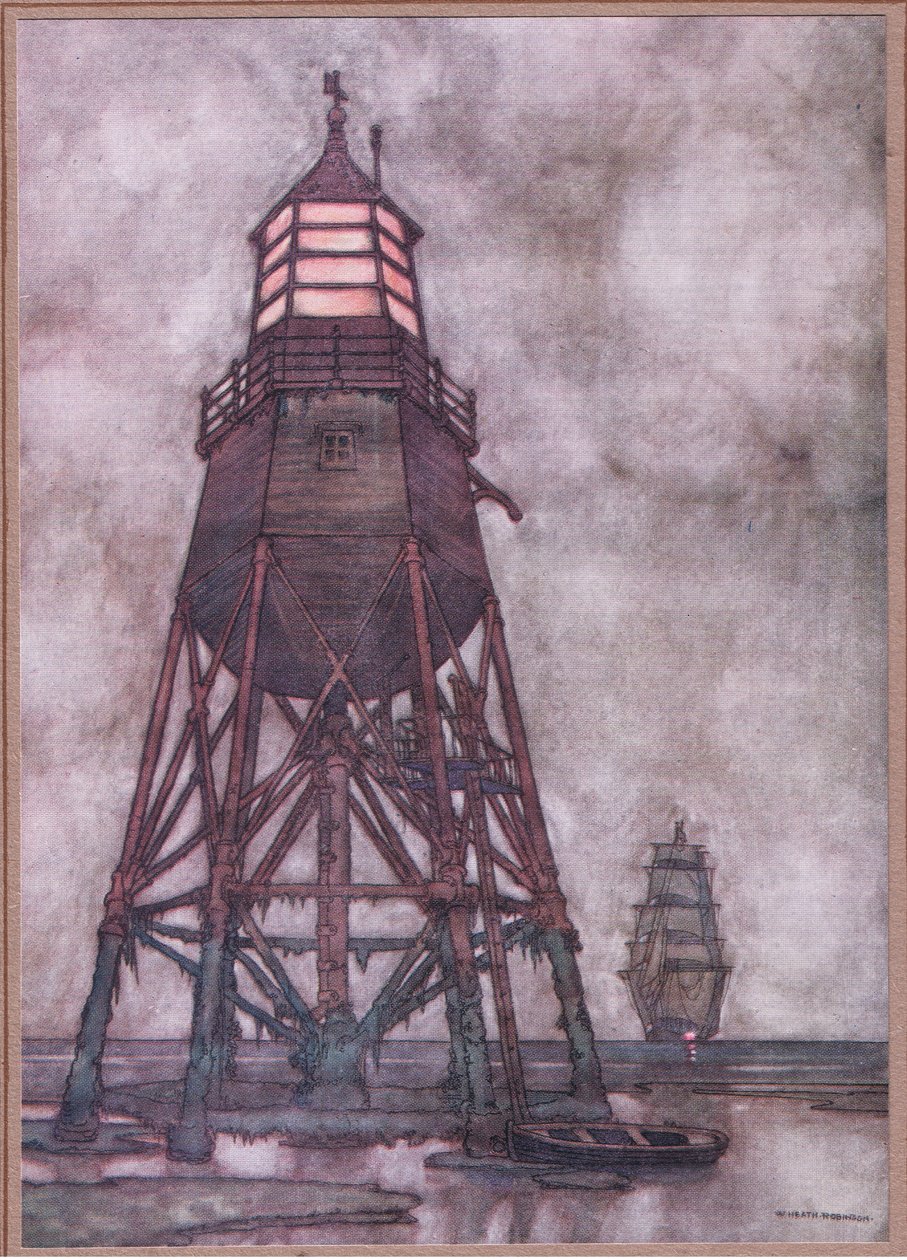 Pobřeží moudrá světla Anglie od William Heath Robinson