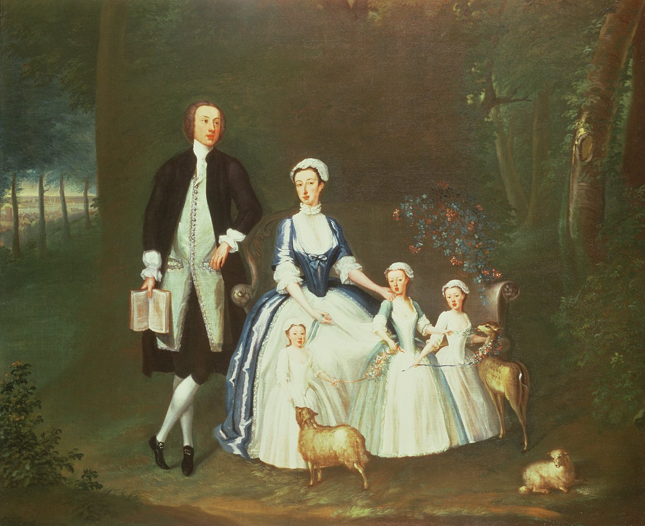 Baptista Noel, 4. hrabě z Gainsborough, a jeho žena Elizabeth s dětmi od William Henesy