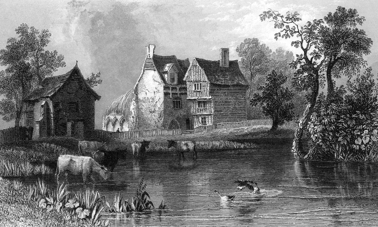Beleigh Abbey, poblíž Maldon, Essex, rytý Charles Mottram, 1832 od William Henry Bartlett