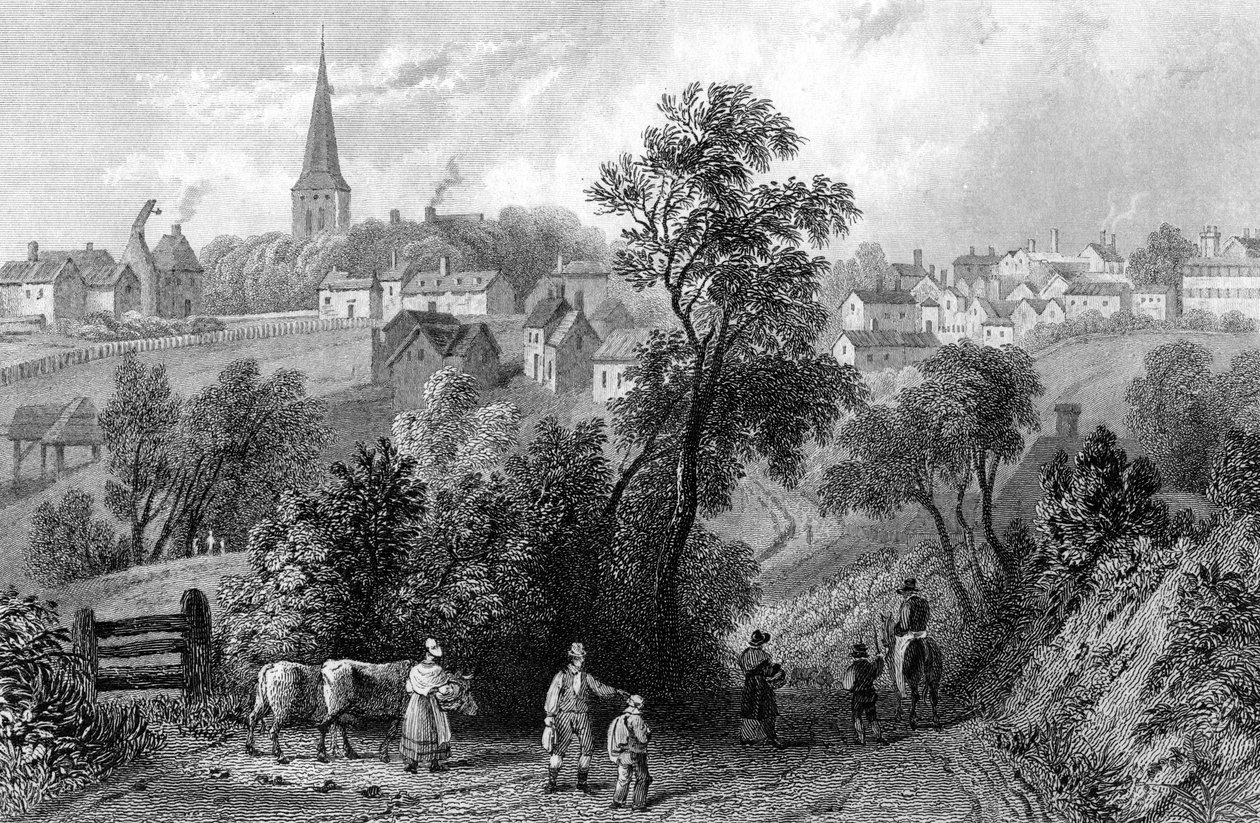 Braintree, Essex, vyrytý Henry Adlard, 1832 od William Henry Bartlett