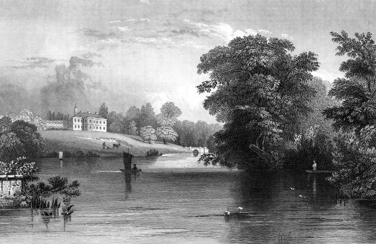 Braxted Lodge, poblíž Witham, Essex, vyrytý Henry Wallis, 1832 od William Henry Bartlett