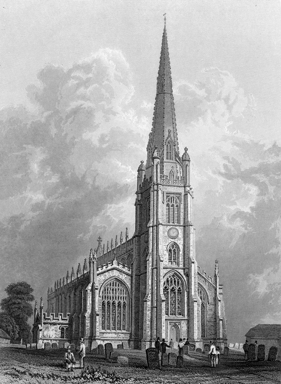 Kostel Panny Marie, Saffron Walden, ryl Robert Sands, 1832 od William Henry Bartlett
