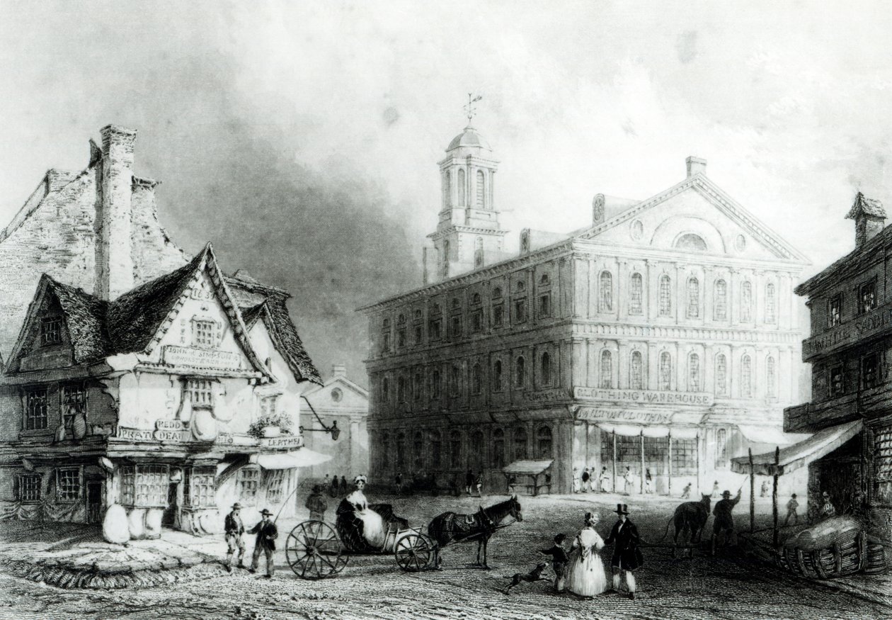 Faneuil Hall, Boston od William Henry Bartlett