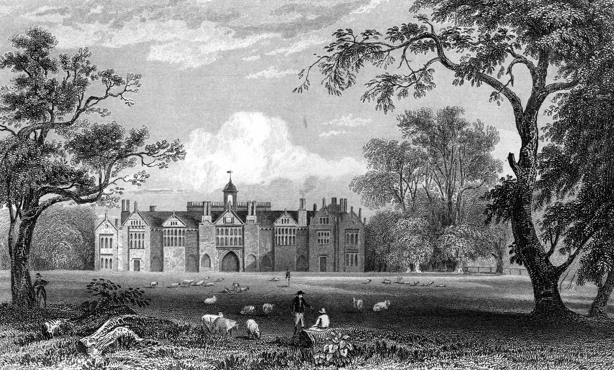 Gosfield Hall, Essex, rytý Robert Sands, 1832 od William Henry Bartlett