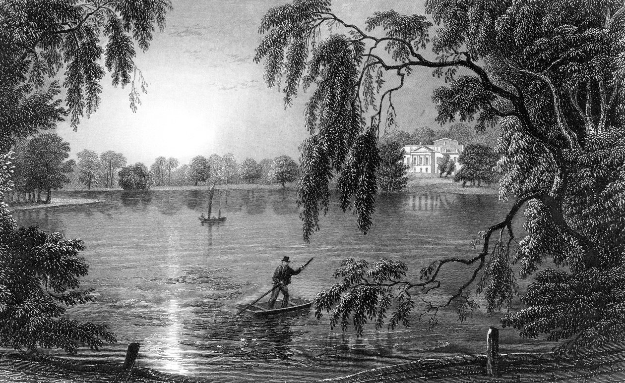 Gosfield Hall, z Weathersfield Road, Essex, vyrytý Charles Mottram, 1833 od William Henry Bartlett