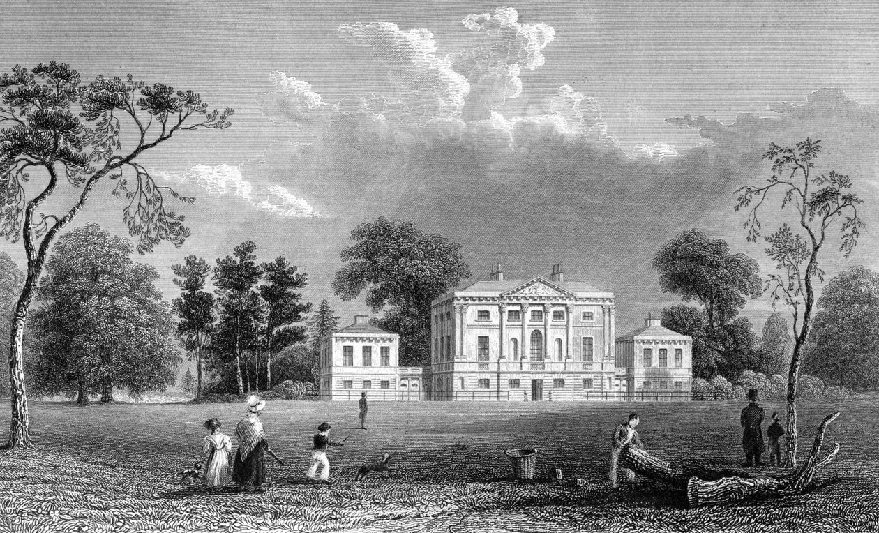Hare Hall, Essex, vyryl E. Young, 1833 od William Henry Bartlett