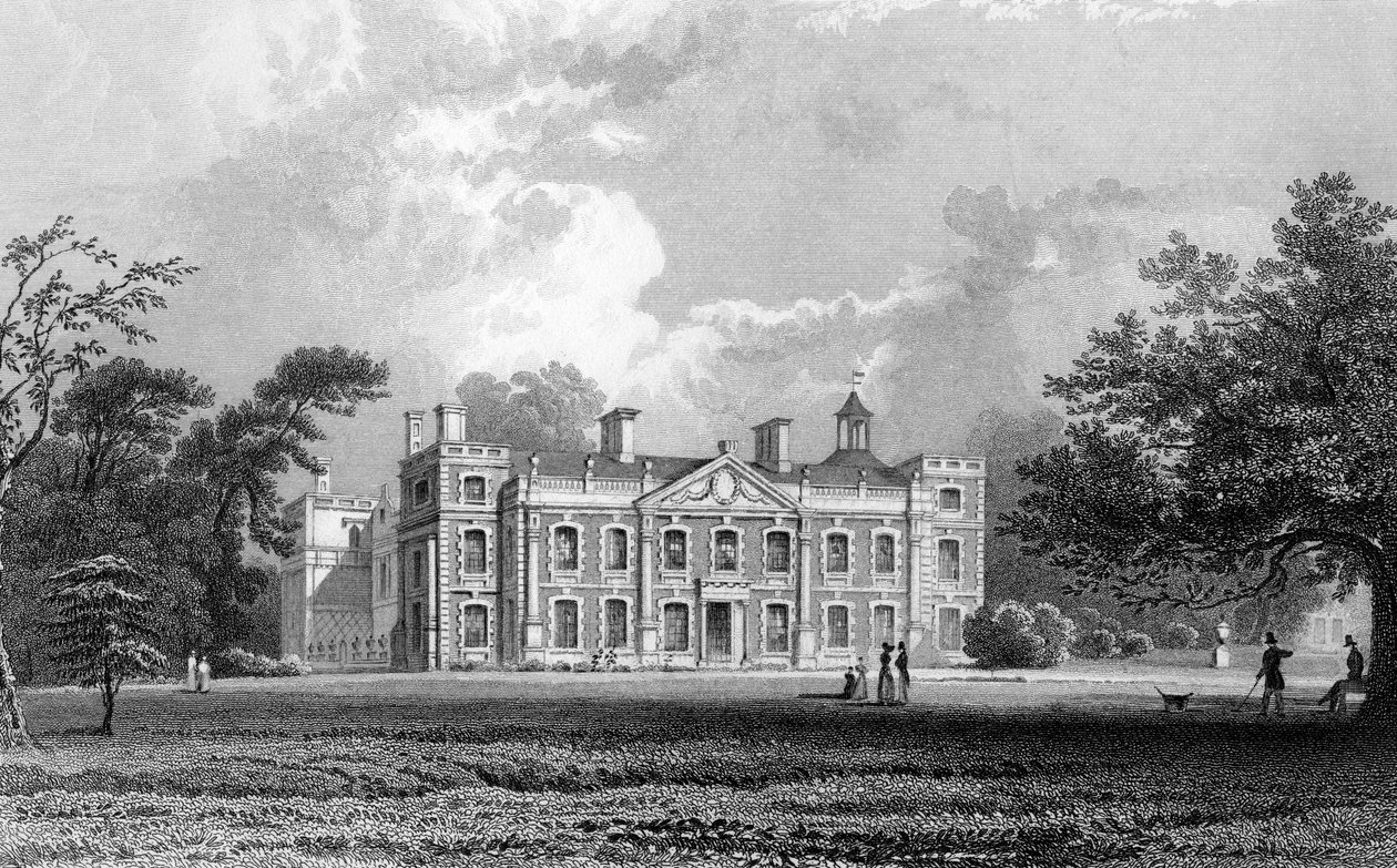 Hill Hall, poblíž Epping, Essex, vyrytý Samuel Lacey, 1831 od William Henry Bartlett