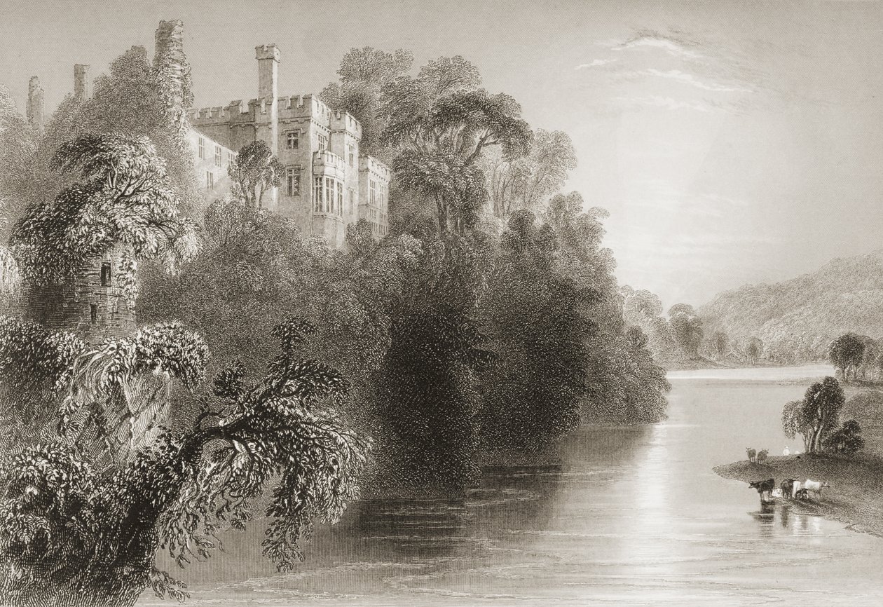 Hrad Lismore, Lismore, hrabství Waterford, Irsko, z 